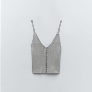 Zara KNIT CORSET TOP (Grey) NEW